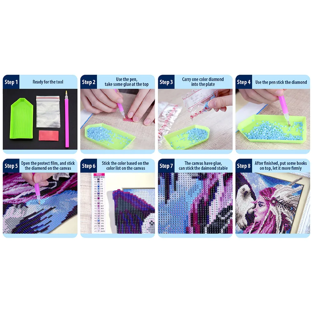 15 PCS Diamond Painting Bookmarks for Reading Lover (Cartoon Disneyland)