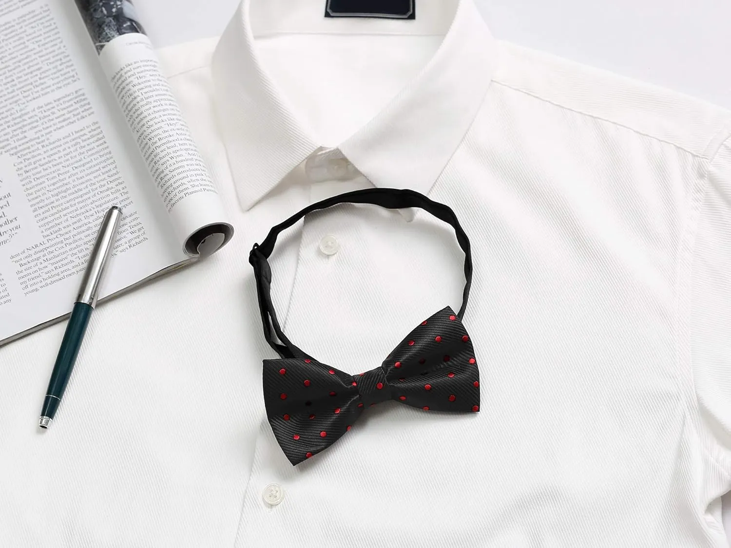 Allegra K Men's Pre-Tied Adjustable Polka Dots Neck Ties Tuxedo Work Party Prom Bowtie