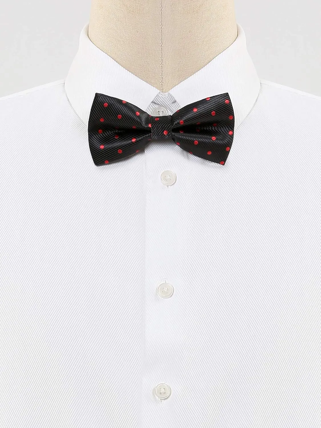 Allegra K Men's Pre-Tied Adjustable Polka Dots Neck Ties Tuxedo Work Party Prom Bowtie