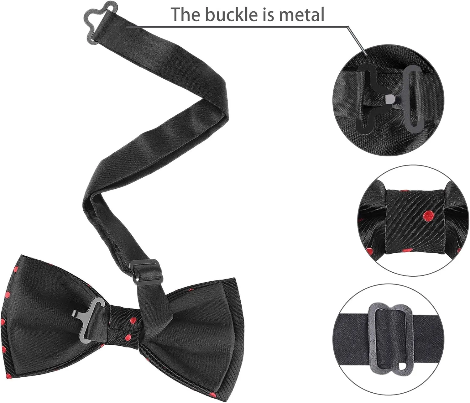 Allegra K Men's Pre-Tied Adjustable Polka Dots Neck Ties Tuxedo Work Party Prom Bowtie