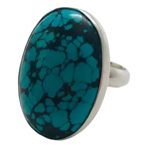 Charles Albert Silver - Turquoise Oval Ring