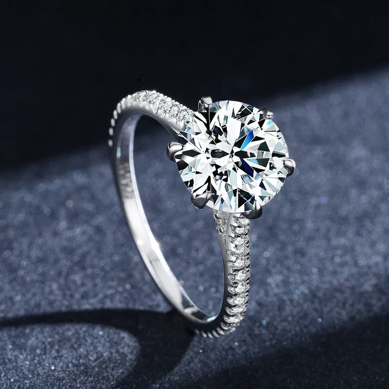 Elegant Sterling Silver Ring with Zircon Detail, Size 5-10