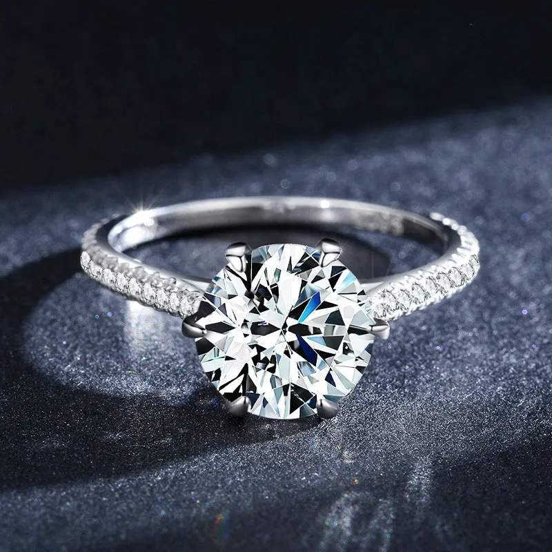 Elegant Sterling Silver Ring with Zircon Detail, Size 5-10