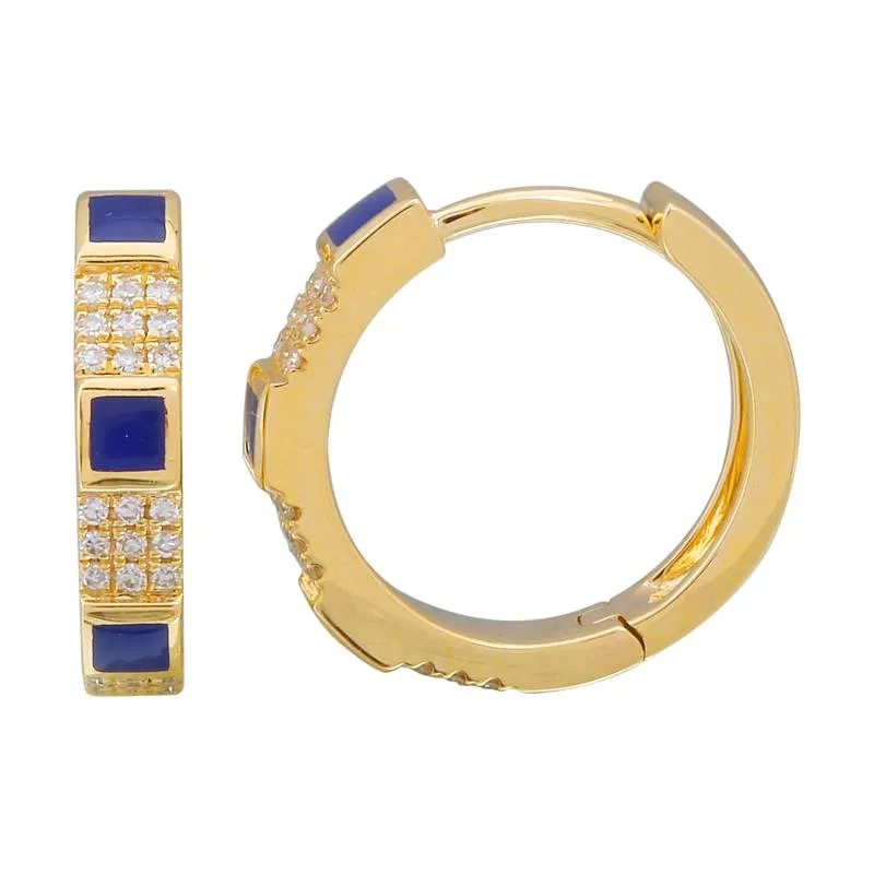 Enamel Block Pave Hoops