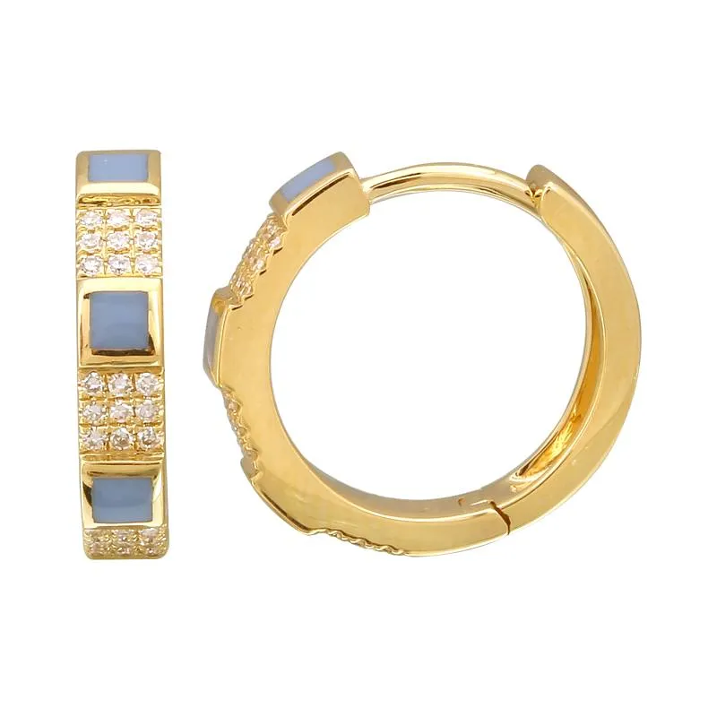 Enamel Block Pave Hoops