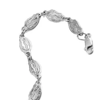Gator Head Link Sterling Silver Bracelet