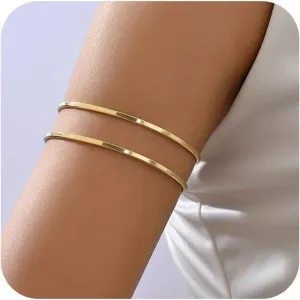 Gold Arm Cuff for Women Gold Arm Cuff Upper Arm Layered Arm Bangle Bracelet Armband Armlet Summer Beach Jewelry Accessories Vacation Party Summer Stuff