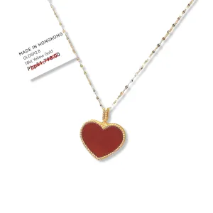 #GOLD2024 | 18K Golden Red Heart Necklace Dancing Chain