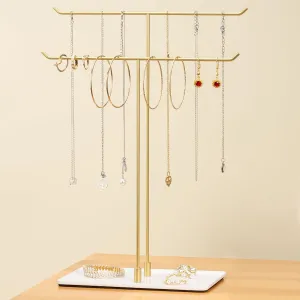 Necklace Holder Jewelry Stand Organizer for Necklaces and Bracelets, Metal Display Stand, Gift for Women, Ideal for Home, Bedroom, or Vanity, Gold