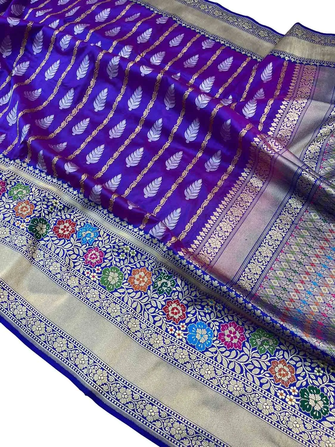Regal Purple Banarasi Katan Silk Saree - Timeless Elegance