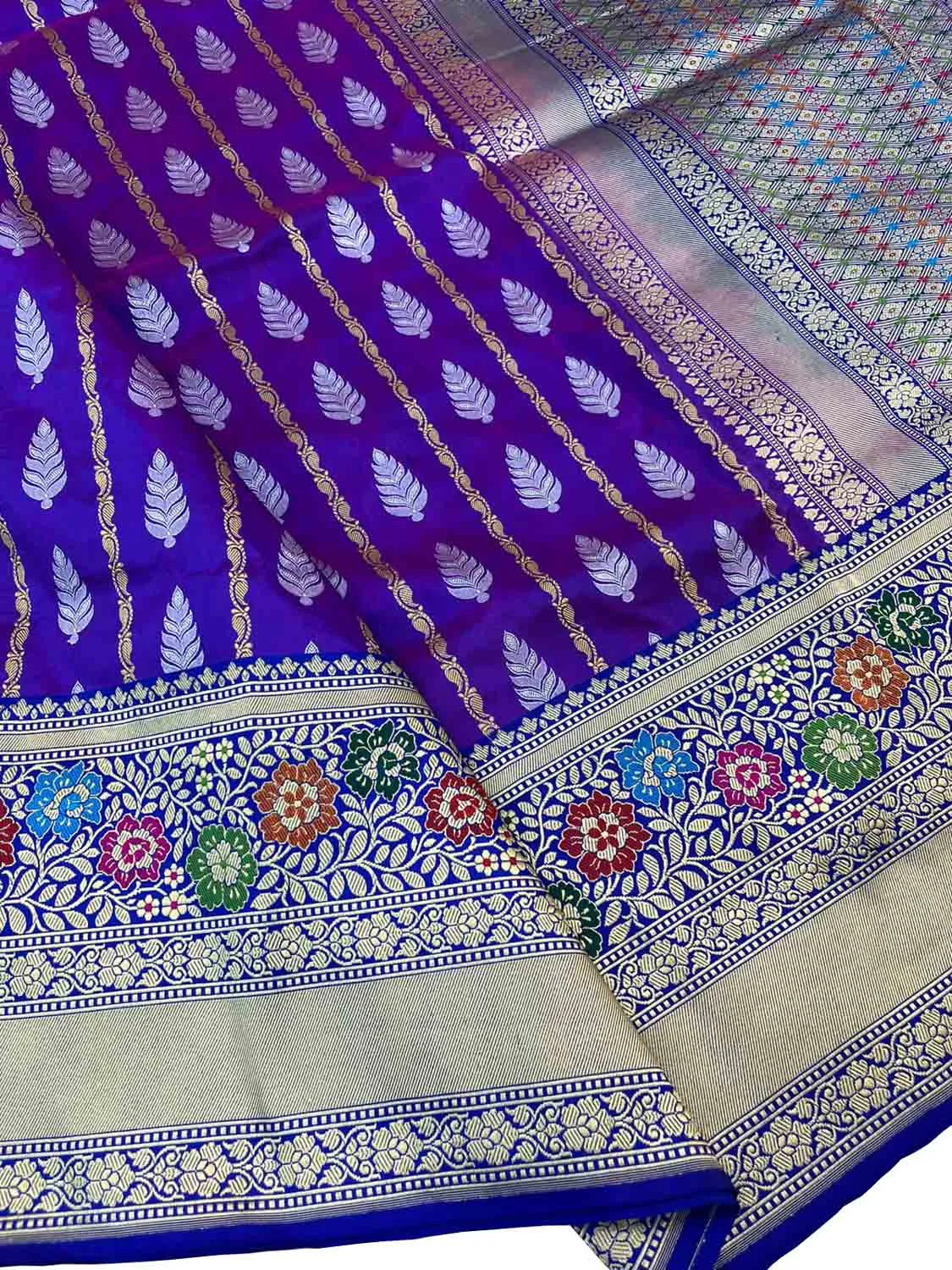 Regal Purple Banarasi Katan Silk Saree - Timeless Elegance