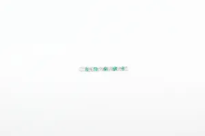 White Gold Alternating Emerald and Diamond Band